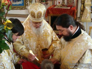 Преосвященніший єпископ Ніжинський і Прилуцький Іриней під час богослужіння в день пам'яті свящ. Феоктиста